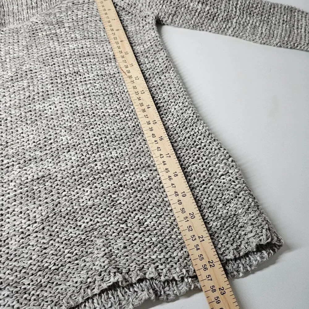 Eileen Fisher Open Knit Pullover Sweater Moon Speckled  Relaxed Fit Gray Women S